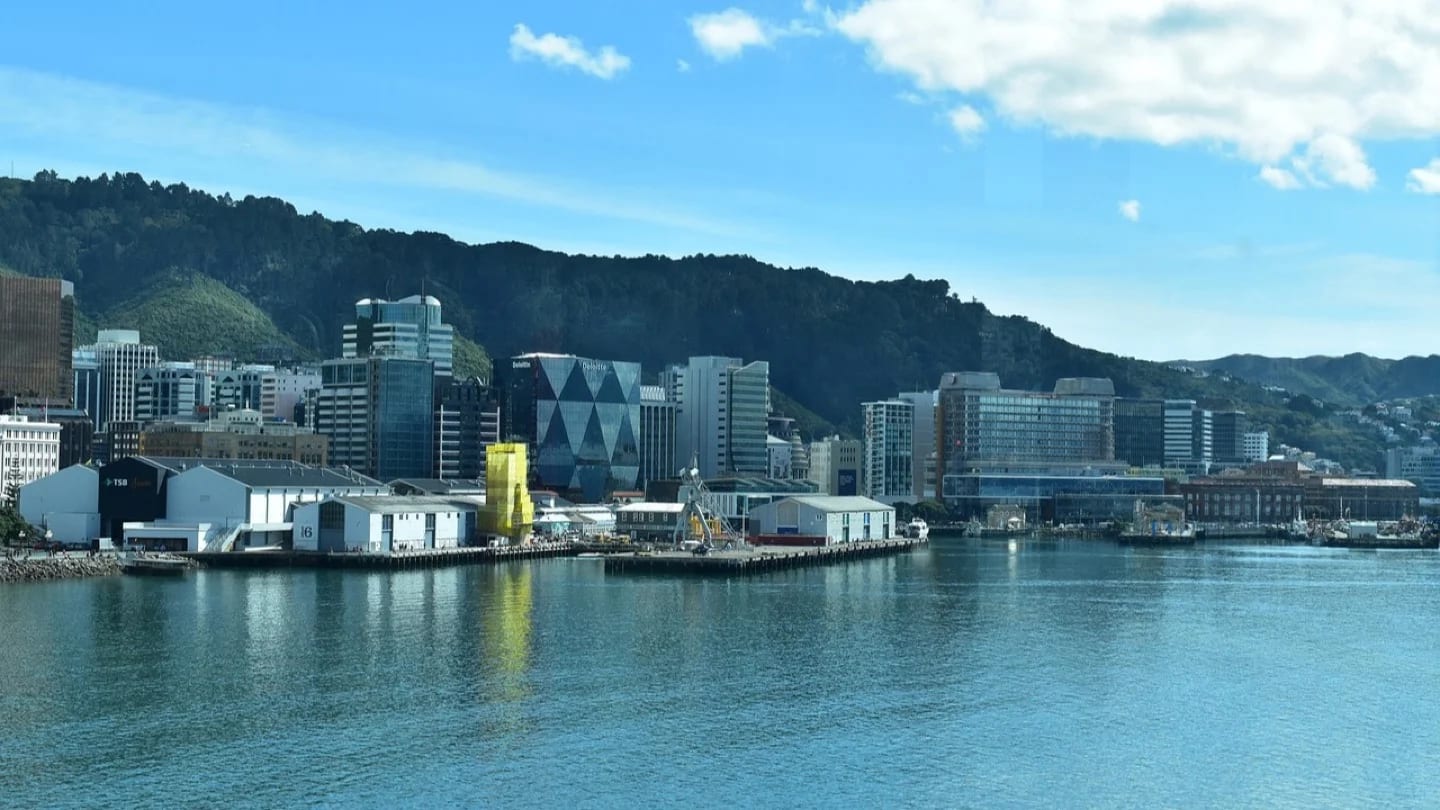 Wellington’s waterfront and central city stand beside the harbor.