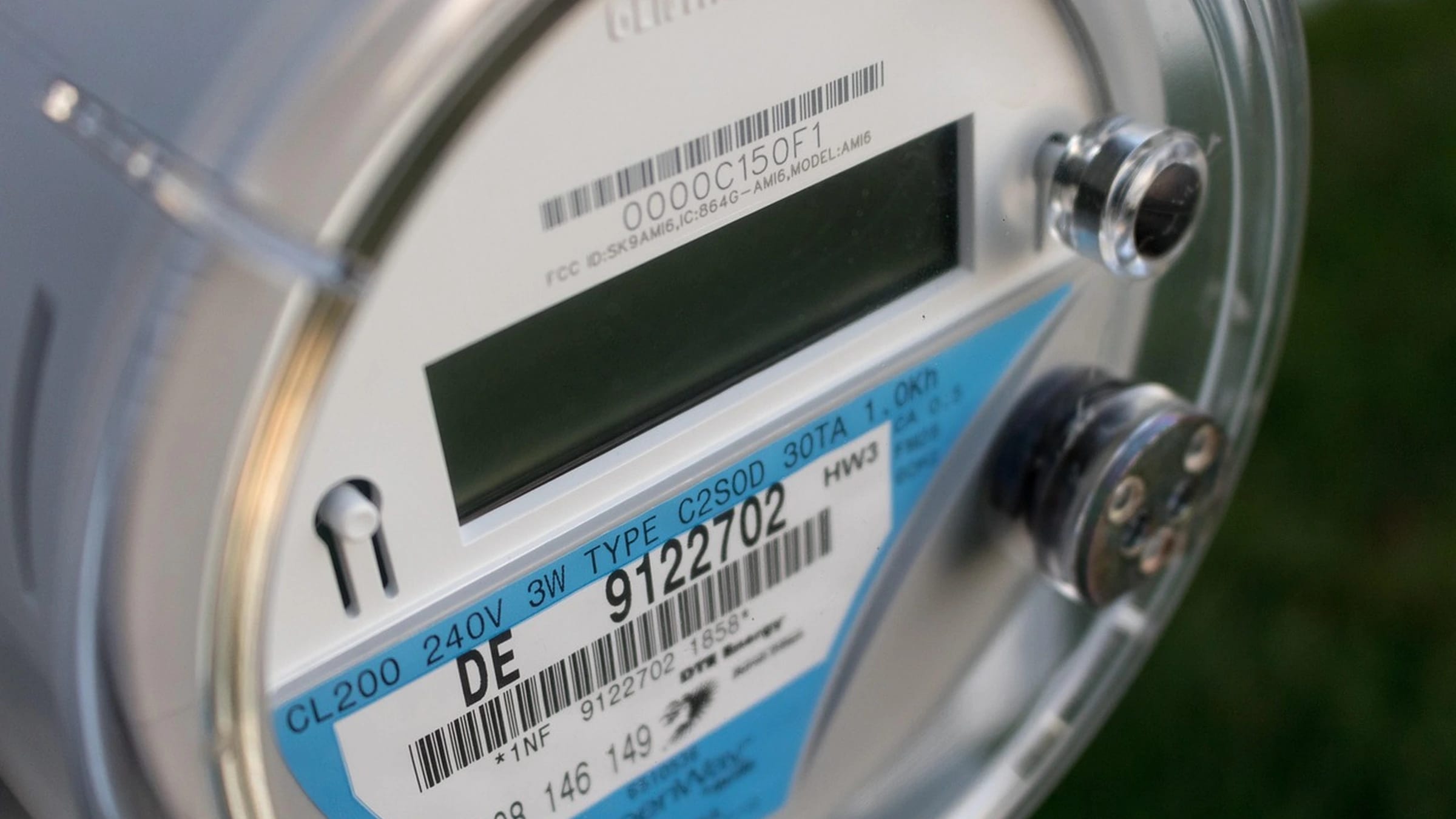 Close view of an electricity meter