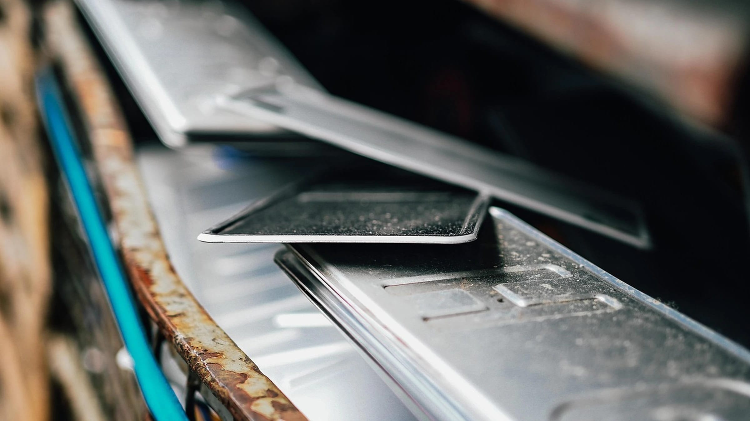 Close view of recovered aluminium pieces