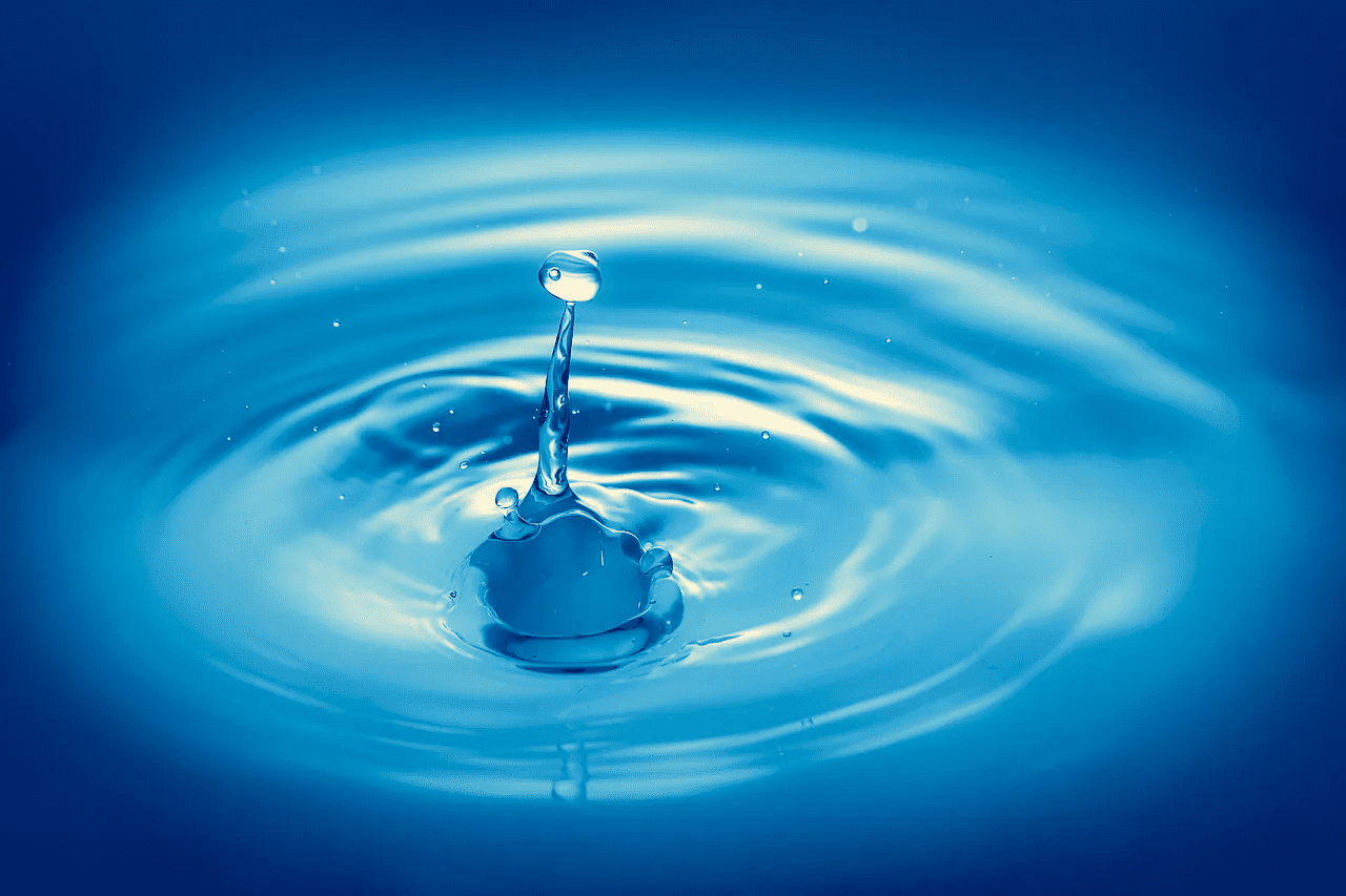 Water ripple symbolizing clean and recycled water resources