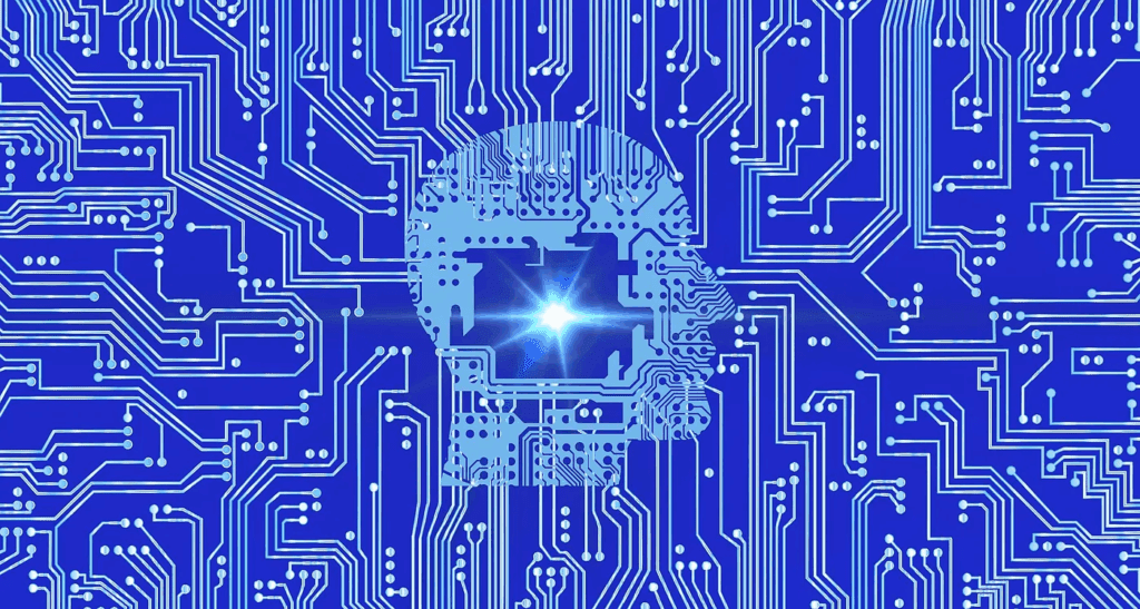 Artificial Intelligence concept, digital circuit board with AI icon